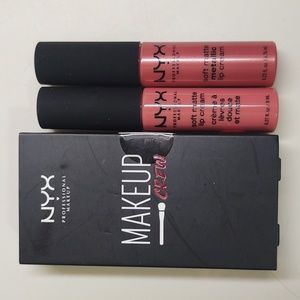 NYX Makeup Crew 2 Piece Set soft Matte & Metallic Lip Cream